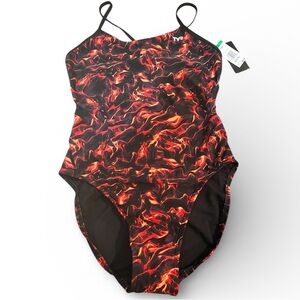 TYR Energia Cutoutfit Durafast Elite One Piece Swimsuit Red new size large